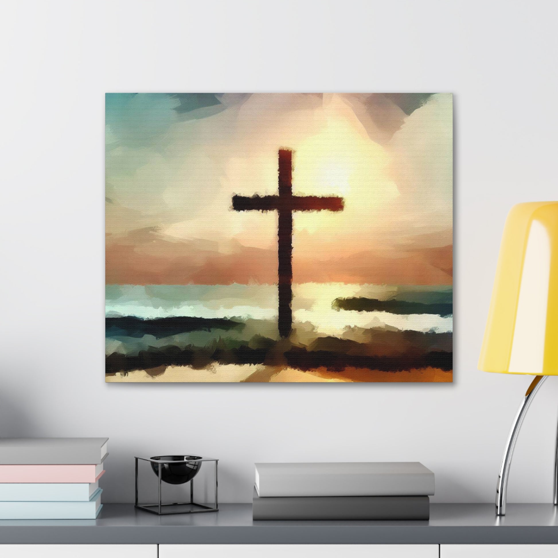 Christian wall art, Cross wall art, beach art, ocean art, Canvas Gallery Wraps - SaviTraviDesigns