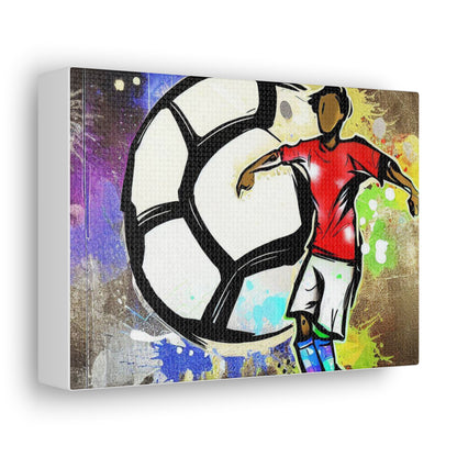 Soccer Player, Graffiti-inspired home decor, Modern street art prints, Graffiti wall art, Street art canvas art, Graffiti artist prints 7" x 5" Premium Gallery Wraps (1.25″)