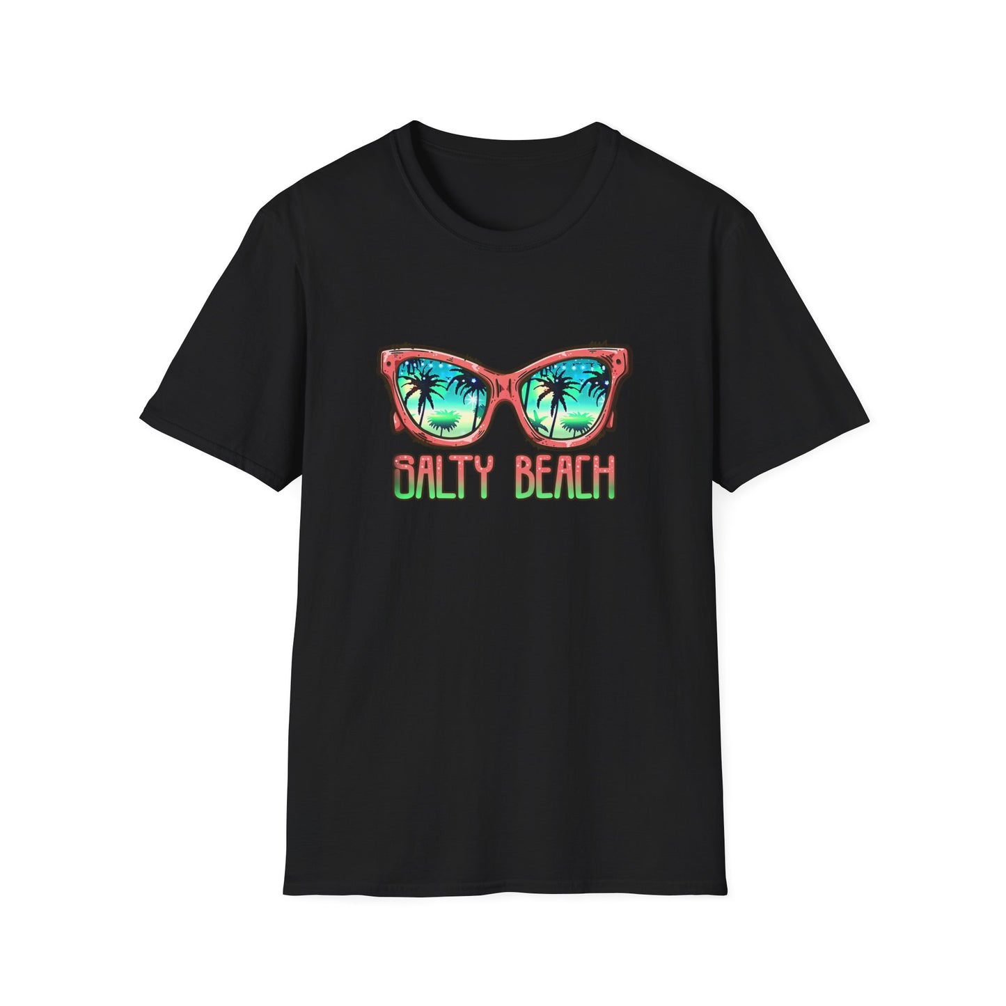 Salty Beach Beachwear Graphic T Shirt Black