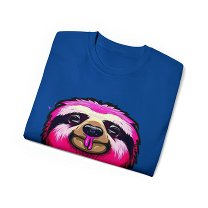 Graffiti Tshirt, Sloth Graphic T-Shirt, Unisex Ultra Cotton Tee, Pink Sloth - SaviTraviDesigns