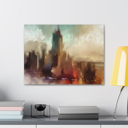 Cityscape wall art, city wall art, city art, Canvas Gallery Wraps