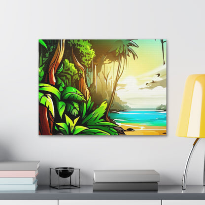 Jungle Sunset, Graffiti art prints, Street art canvas, Urban art decor, Graffiti-style wall art, Graffiti canvas prints, Street art posters - SaviTraviDesigns