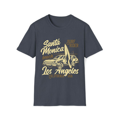 Santa Monica Beach Surf Rider |Beach Life Clothing | Ocean Vibes Apparel Heather Navy