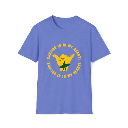 Surfing Is My Heart |Beach Lifestyle Shirts | Summer Vibe Apparel Heather Royal