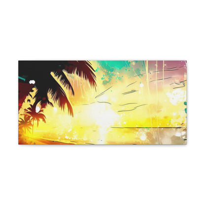 Palm Tree Sunset, Graffiti art prints, Street art canvas, Urban art decor, Graffiti-style wall art, Graffiti canvas prints, Street art posters - SaviTraviDesigns