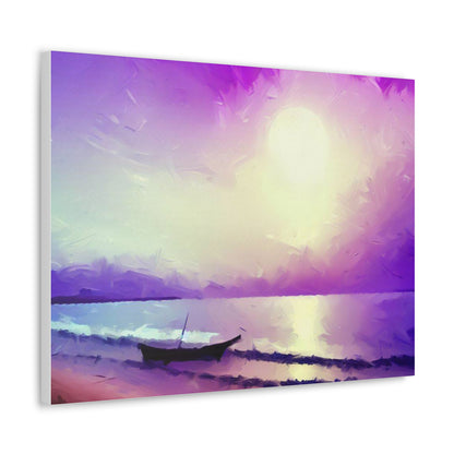 Sailboat Beach, Purple Sunset, Beach wall art, sunset wall art, beach art, Canvas Gallery Wraps