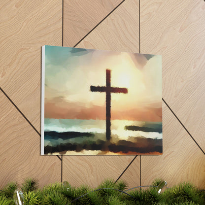 Christian wall art, Cross wall art, beach art, ocean art, Canvas Gallery Wraps - SaviTraviDesigns