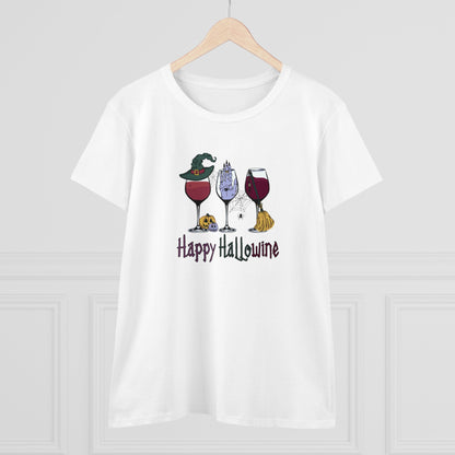 Happy Hallowine,Halloween Graphic Shirts, Spooky Halloween Shirts, Scary Halloween Shirt Designs, Cute Halloween Graphic Tees, Funny Halloween Shirt Ideas - SaviTraviDesigns