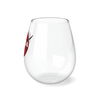 NASA Red Emblem, Nasa Wine Glass, Wine Lover stemless, Unique stemless wine glass, Trendy wine glass, Wine glass gift, Stemless Wine Glass - SaviTraviDesigns