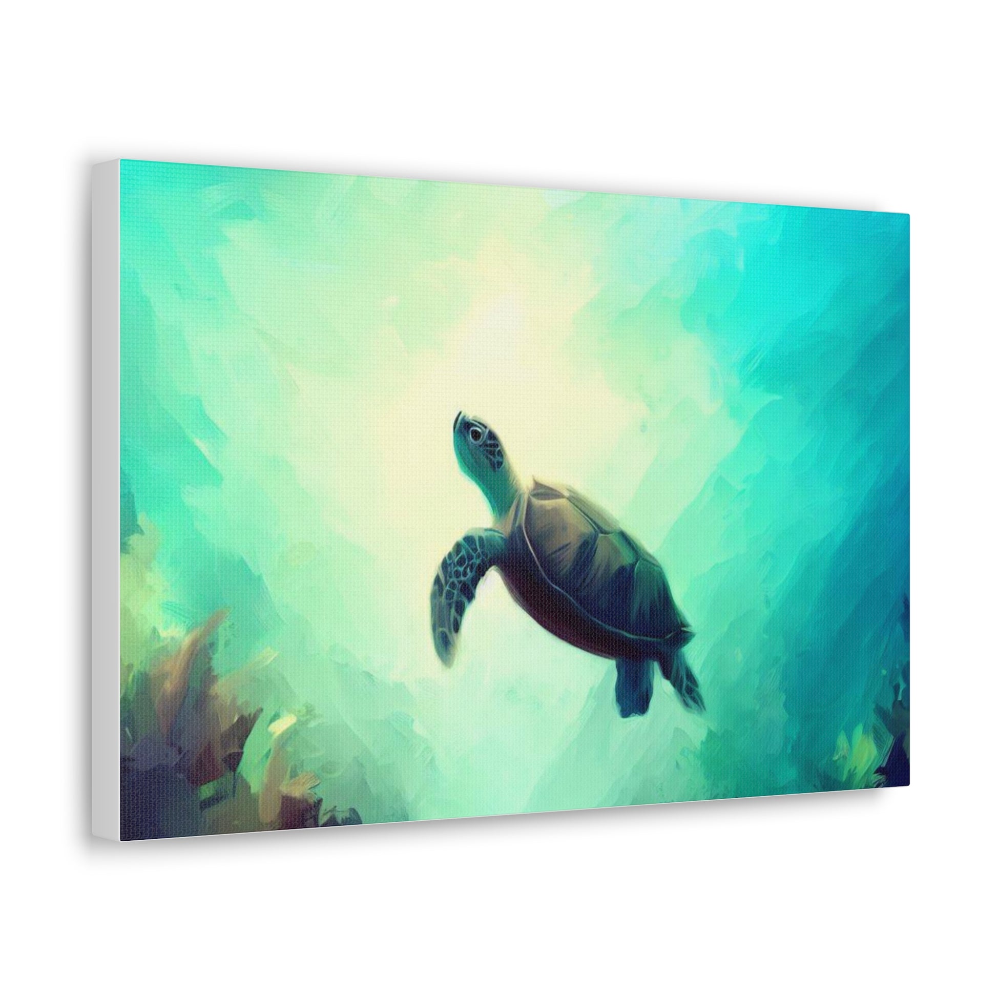 Sea Turtle wall art, ocean art, Canvas Gallery Wraps, Ocean Animal, Turtle