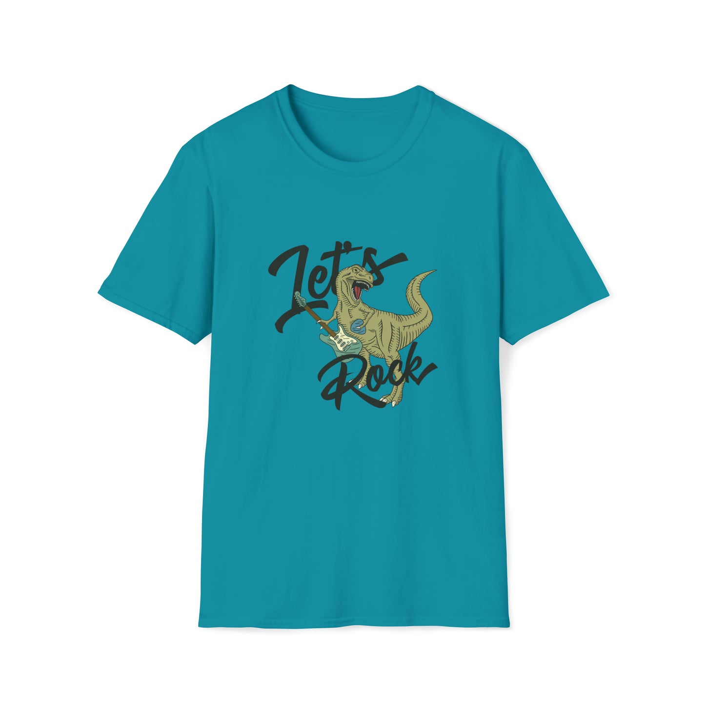 Lets Rock Dino Rockstar |Beach Lifestyle Shirts | Summer Vibe Apparel Tropical Blue