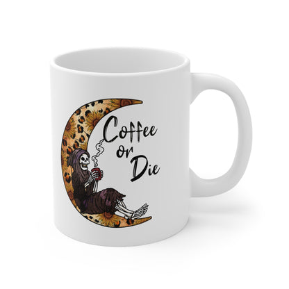 Coffee Or Die, Personalized Mug Designs, Creative Coffee Cups, Unique Mug Artwork, Printed Coffee Mugs, Artist-Designed Mugs 11oz