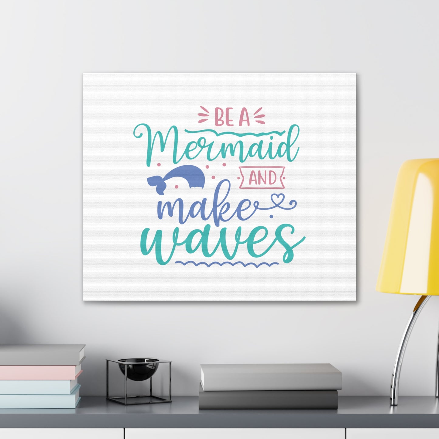 Be A Mermaid, Make Waves, Mermaid Wall Art, Coastal Mermaid Decor, Beach House Mermaid Signs, Nautical Mermaid Decor, Mermaid Nursery Wall Decor - SaviTraviDesigns