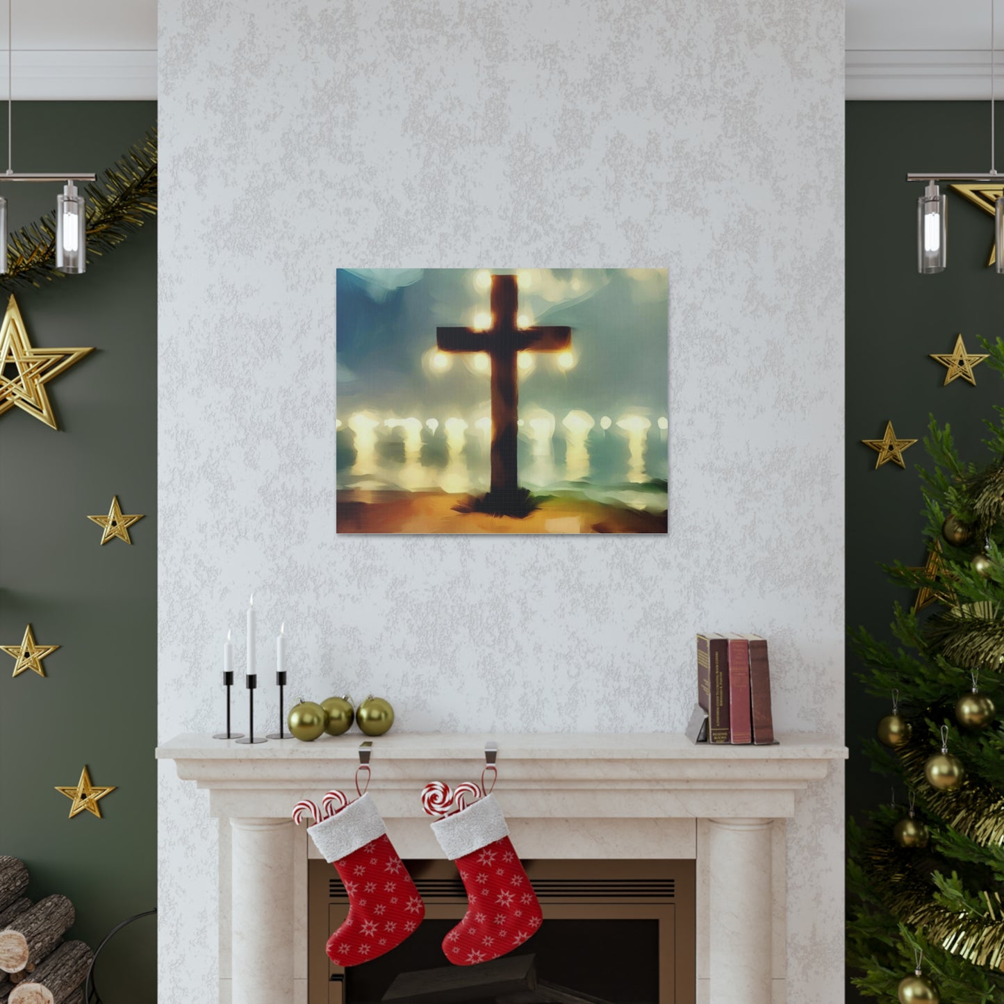 Christian wall art, Cross wall art, Beach art, Canvas Gallery Wrap - SaviTraviDesigns