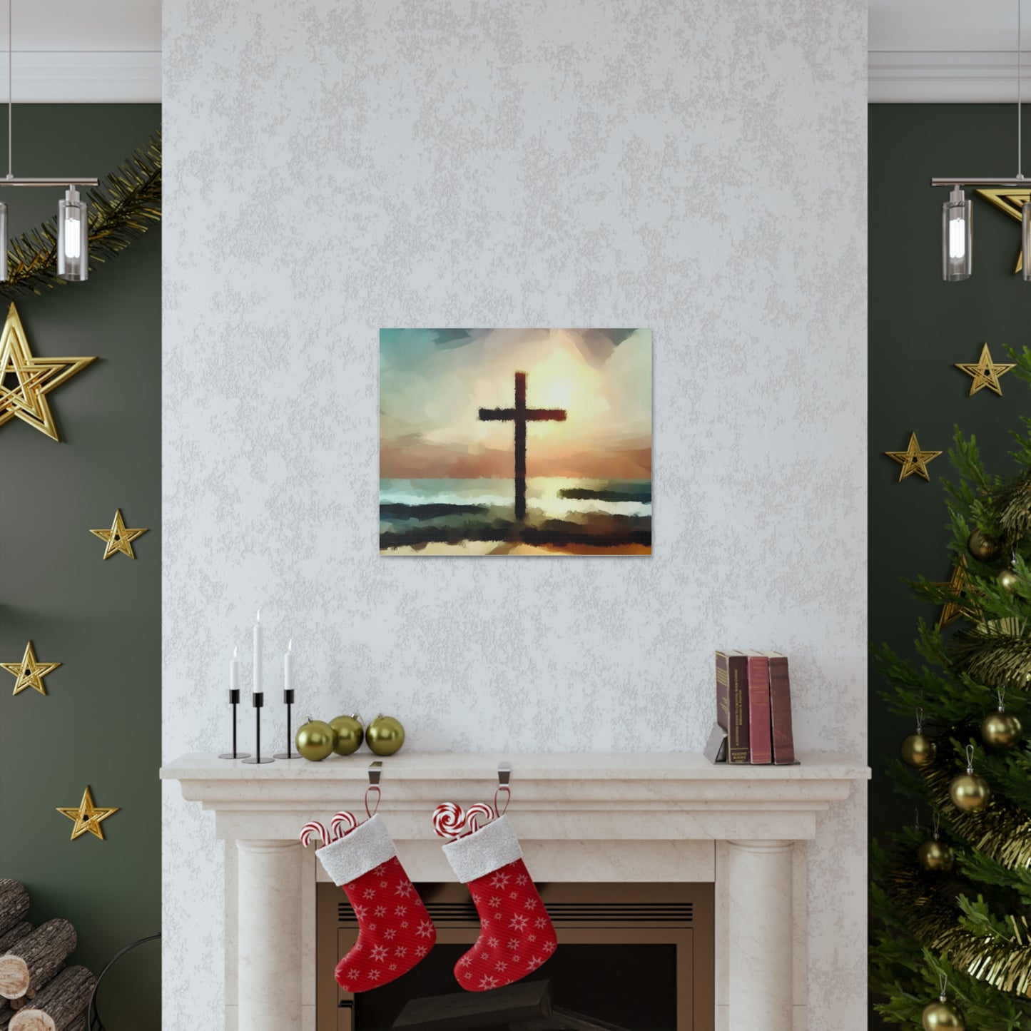 Christian wall art, Cross wall art, beach art, ocean art, Canvas Gallery Wraps - SaviTraviDesigns