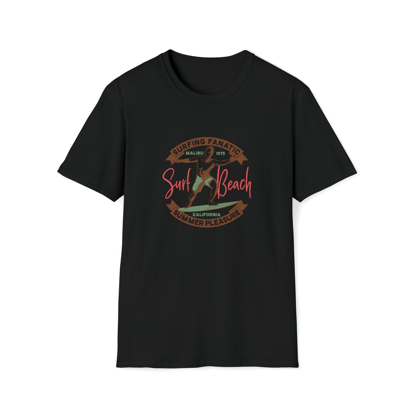 Surfing Fanatic Paradise Pleasure |Beach Lifestyle Shirts | Summer Vibe Apparel Black