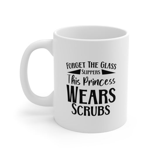 Forget the Glass Slipper, This Princess Wears Scrubs, Nurse Coffee Mugs, Coffee Mugs with Art, Unique Mug Designs, Custom Graphic Mugs, Artistic Coffee Cups, Trendy Mug Patterns - SaviTraviDesigns