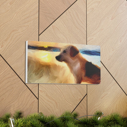 Dog wall art, beach wall art, ocean art, Canvas Gallery Wraps, Pet Beach - SaviTraviDesigns