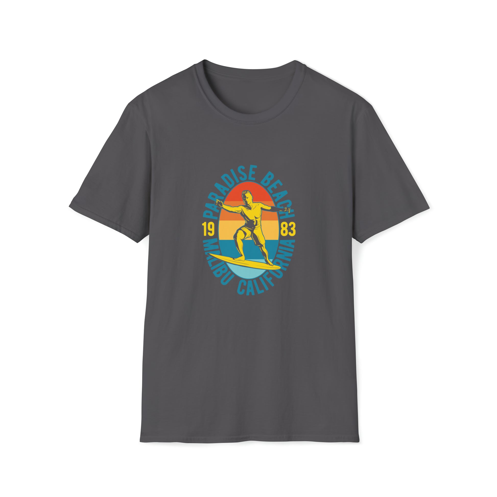 Paradise Beach Malibu |Beach Lifestyle Shirts | Summer Vibe Apparel Charcoal