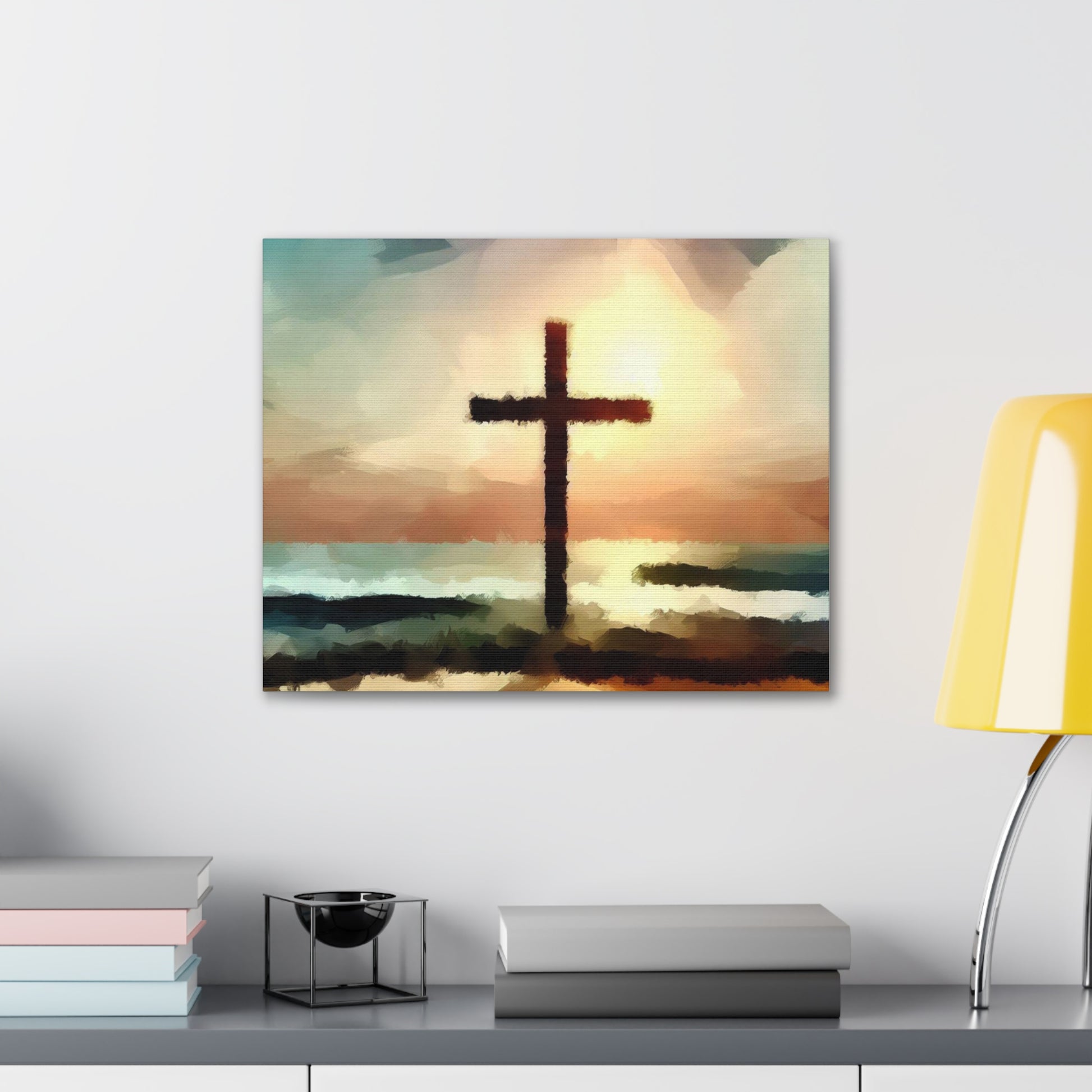 Christian wall art, Cross wall art, beach art, ocean art, Canvas Gallery Wraps - SaviTraviDesigns