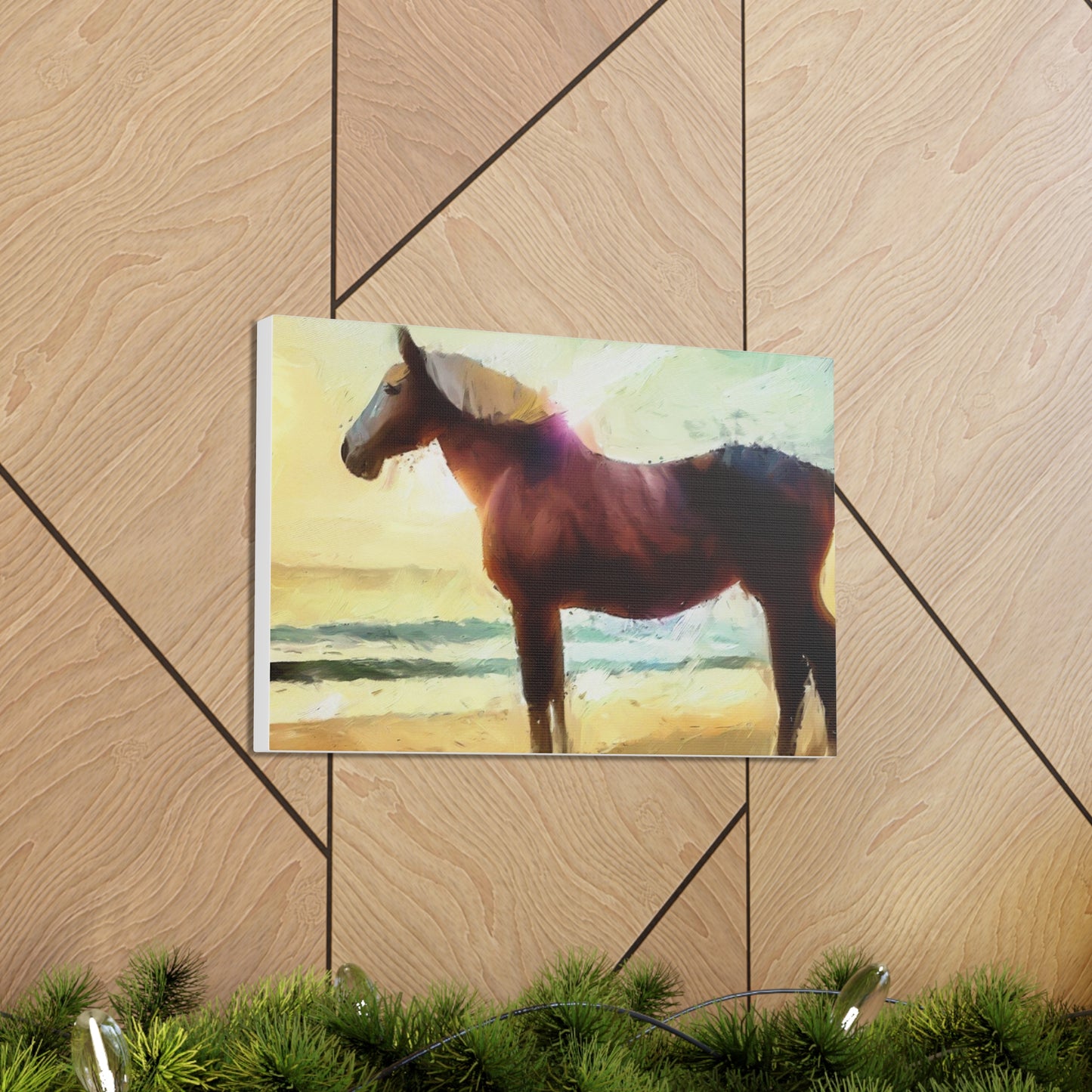 Horse wall art, Beach wall art, ocean wall art, Canvas Gallery Wraps, Horse Beach, Sunset Beach - SaviTraviDesigns