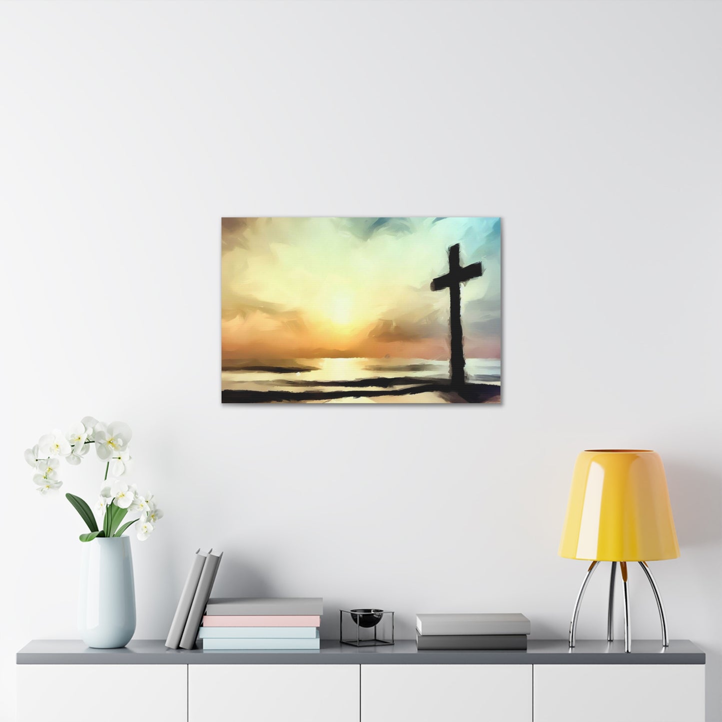 Christian wall art, Cross wall art, Beach art, ocean art, Canvas Gallery Wraps - SaviTraviDesigns