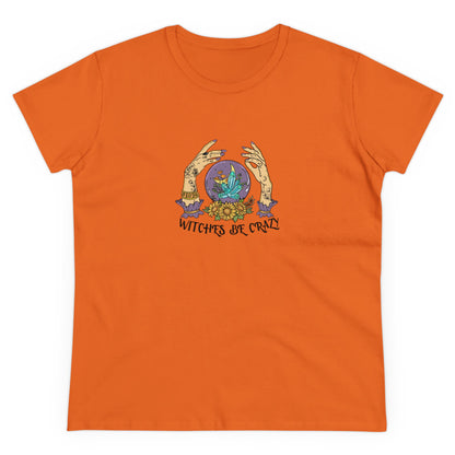 Witches Be Crazy, Halloween Graphic Shirts, Spooky Halloween Shirts, Scary Halloween Shirt Designs, Cute Halloween Graphic Tees, Funny Halloween Shirt Ideas Orange