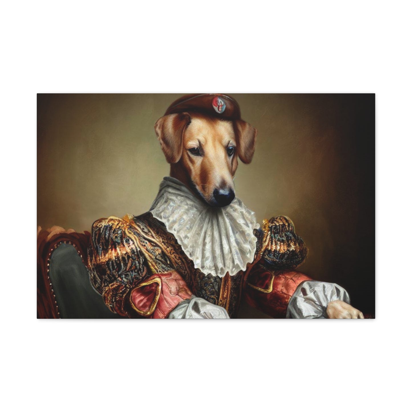 Fancy Dog, Canvas Dog Art, Dog Wall Art, Canine Canvas Art, Canvas Gallery Wraps 30" x 20" Premium Gallery Wraps (1.25″)