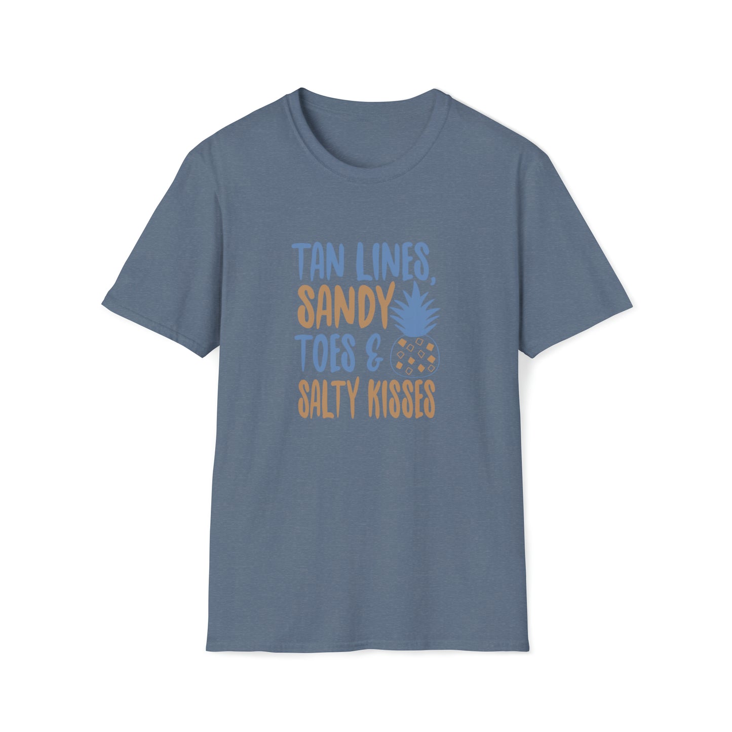 Tan Lines Sandy Toes |Beach Lifestyle Shirts | Summer Vibe Apparel Heather Indigo