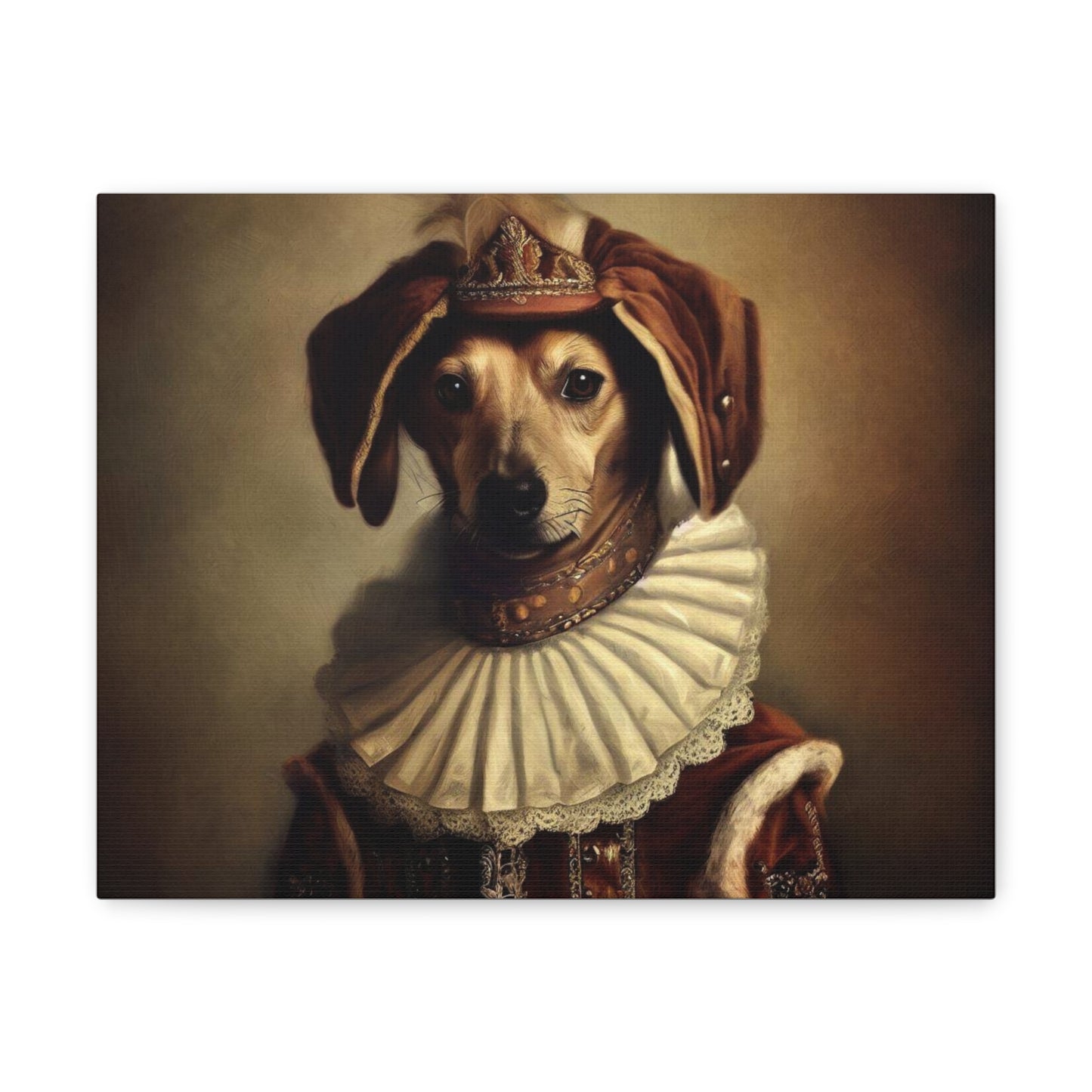 Fancy Dog, Canvas Dog Art, Dog Wall Art, Canine Canvas Art,Canvas Gallery Wraps, Pet Art 14″ x 11″ Premium Gallery Wraps (1.25″)