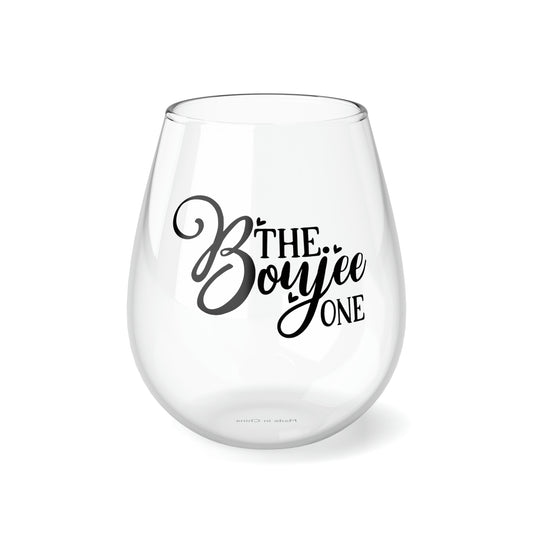 The Boujee One, Wedding Wine Glass, Best Friend Wine Glass, Wine Lover Stemless, Wine Glass Gift Idea, Stemless Wine Glass, 11.75 oz - SaviTraviDesigns