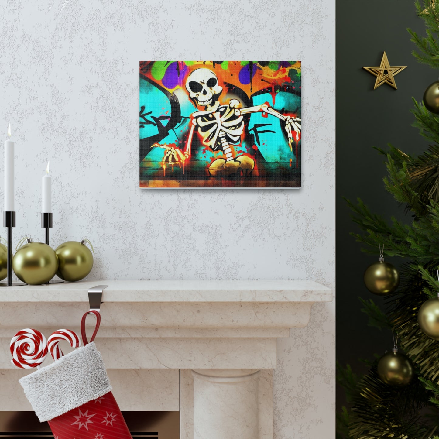 Halloween art, Skeleton canvas prints, Scary Halloween decor, Halloween home decor, Halloween wall, Gothic wall decor, Canvas Gallery Wraps - SaviTraviDesigns