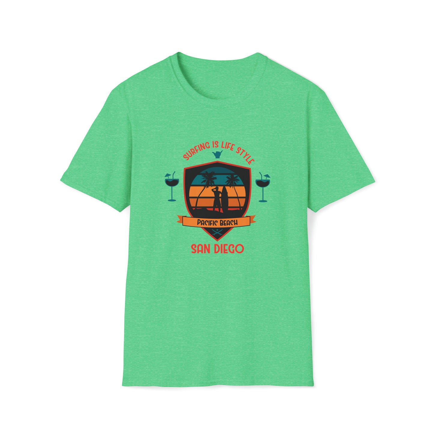 Surfing Is Lifestyle |Beach Lifestyle Shirts | Summer Vibe Apparel Heather Irish Green