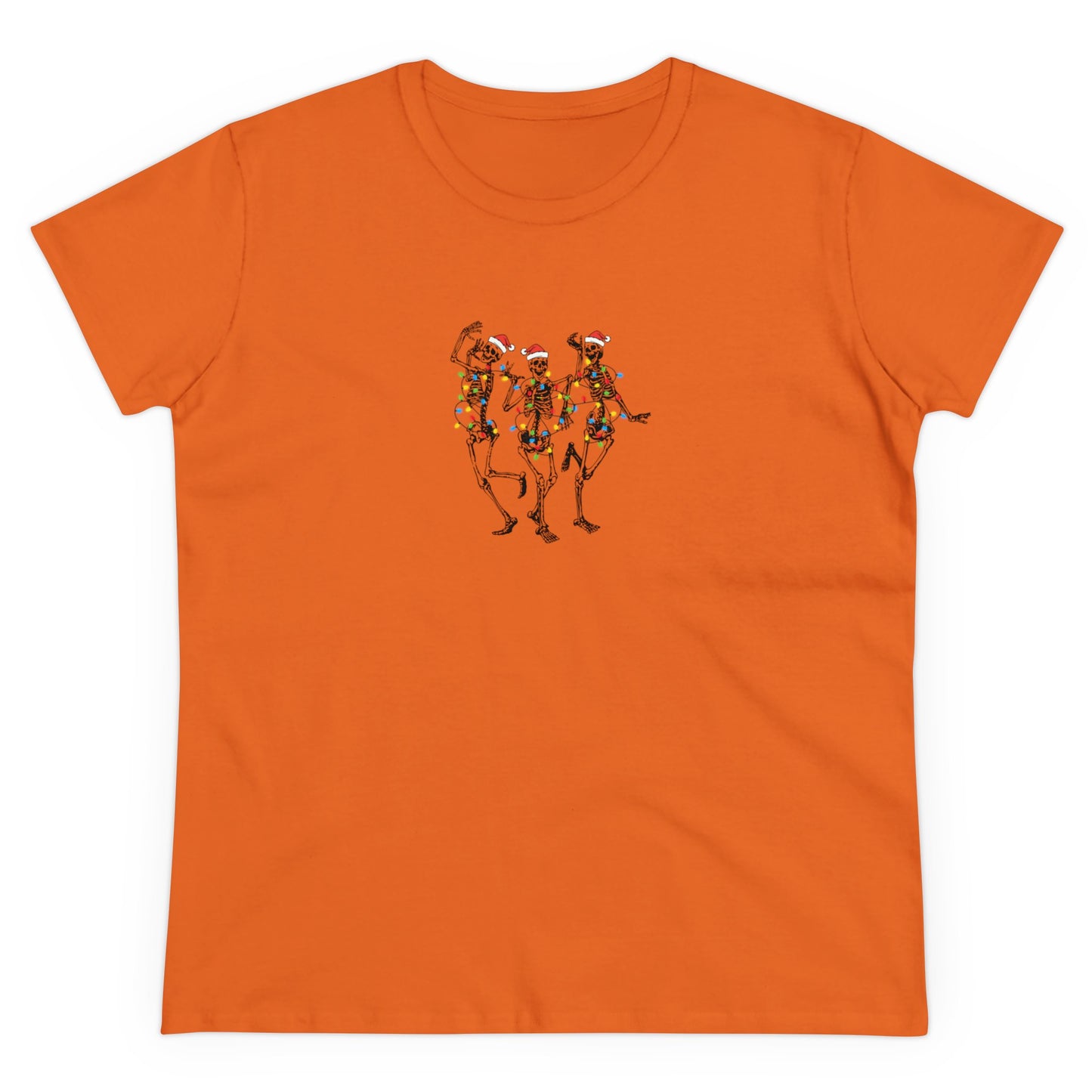 Skeleton Christmas, Jolly Christmas, Christmas Graphic Shirts, Festive Holiday T-Shirts, Ugly Christmas Sweater Tees, Funny Christmas Shirt Designs, Cute Xmas Graphic Tees Orange