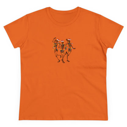 Skeleton Christmas, Jolly Christmas, Christmas Graphic Shirts, Festive Holiday T-Shirts, Ugly Christmas Sweater Tees, Funny Christmas Shirt Designs, Cute Xmas Graphic Tees Orange