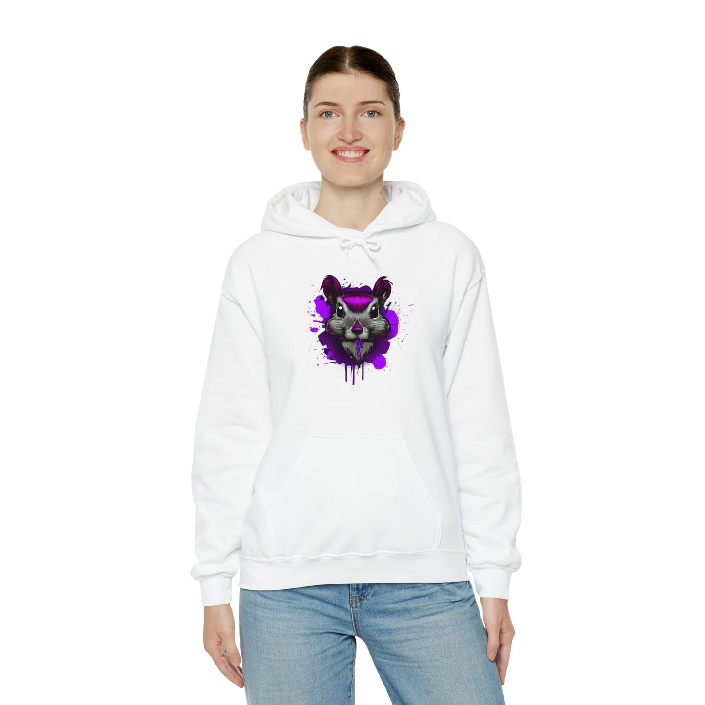 Graffiti hoodie, Graffiti Sweatshirt, Squirrel sweatshirt, Urban Art Hooded Sweatshirt, purple - SaviTraviDesigns