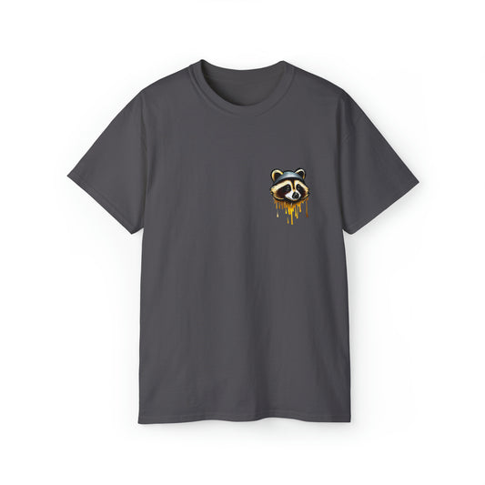 Raccoon Shirt, Graffiti Print Shirt, Unisex Ultra Cotton Tee, Golden Raccoon - SaviTraviDesigns