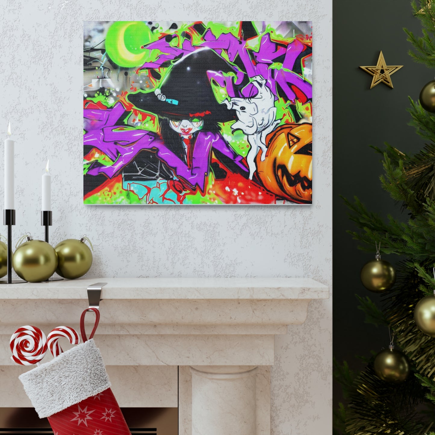 Halloween art, Witch canvas prints, Scary Halloween decor, Halloween home decor, Halloween wall, Gothic wall decor, Canvas Gallery Wraps