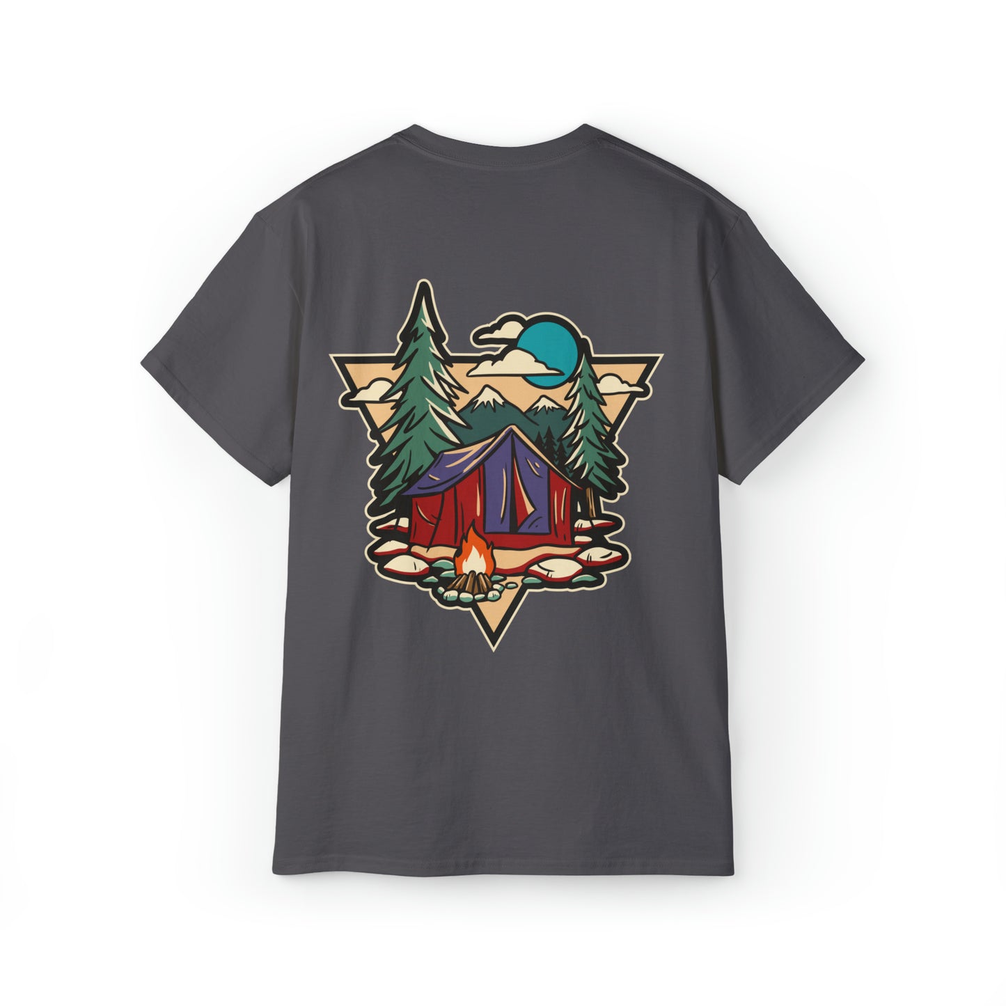 Mountain Campsite Shirt | Hiking & Camping Tee | Nature-Inspired Outdoor Apparel Charcoal