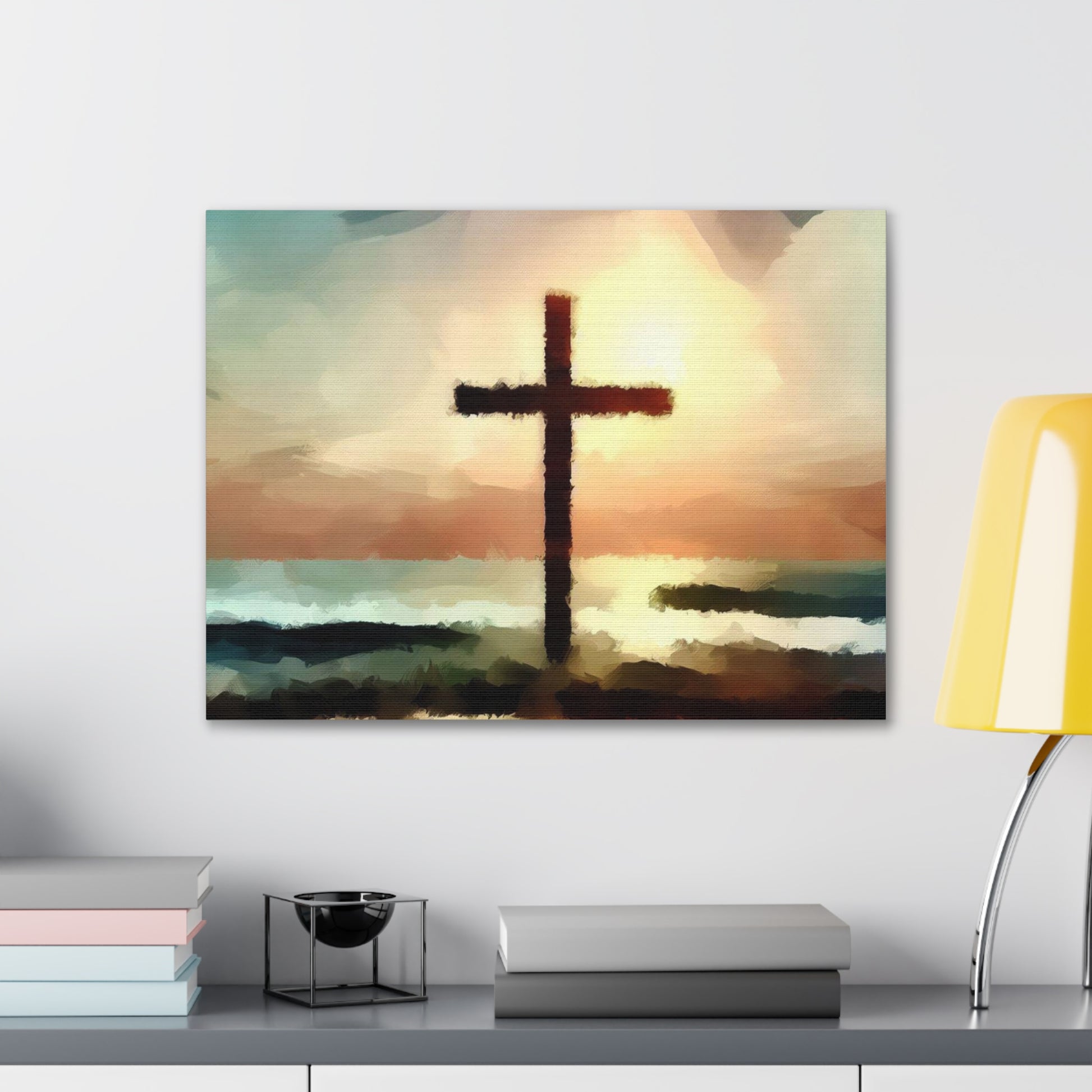 Christian wall art, Cross wall art, beach art, ocean art, Canvas Gallery Wraps - SaviTraviDesigns