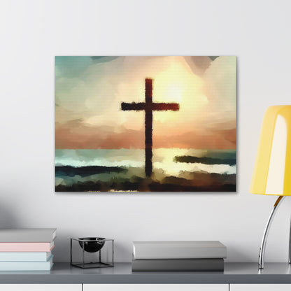 Christian wall art, Cross wall art, beach art, ocean art, Canvas Gallery Wraps - SaviTraviDesigns