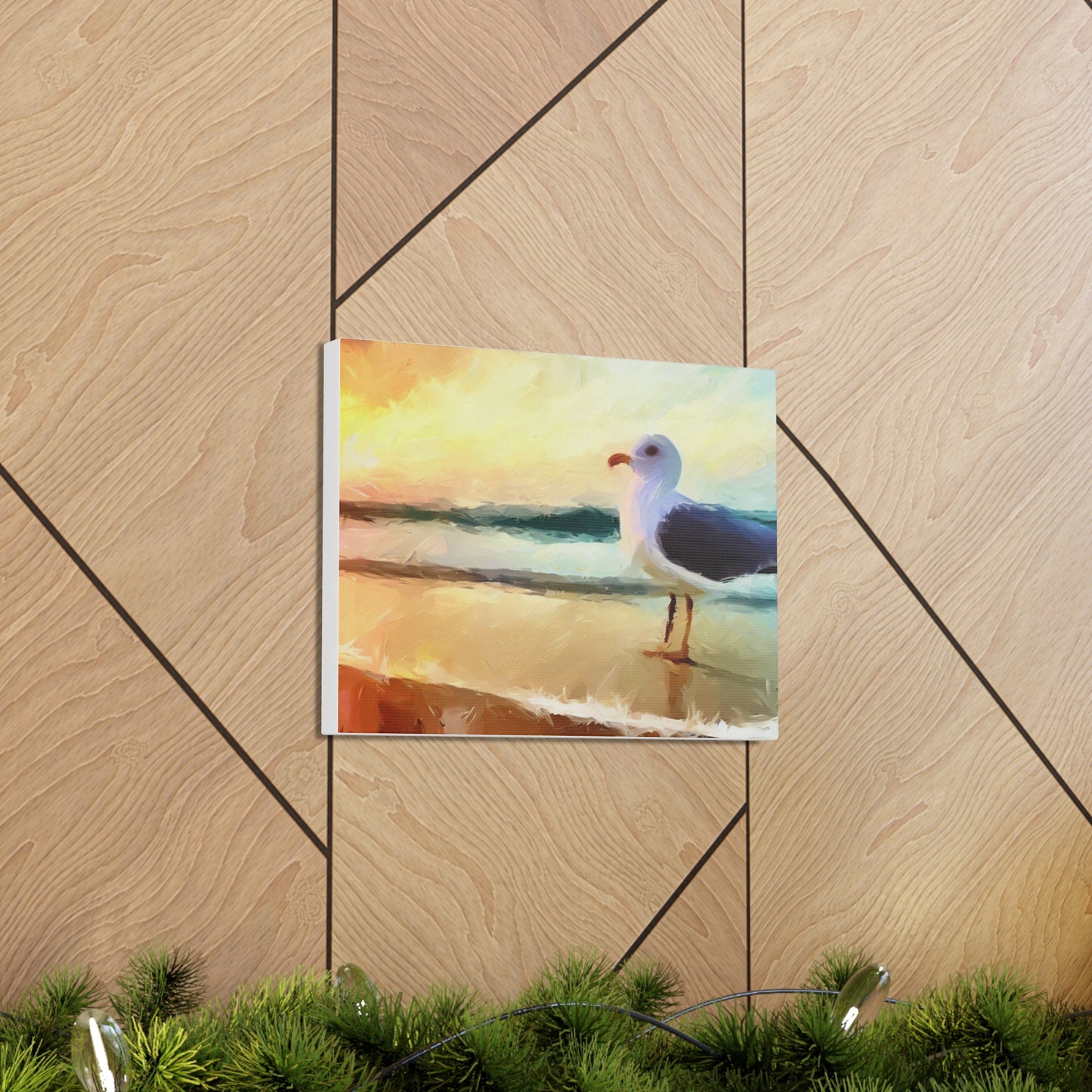 Seagull Beach, Beach wall art, Ocean wall art, Canvas Gallery Wraps