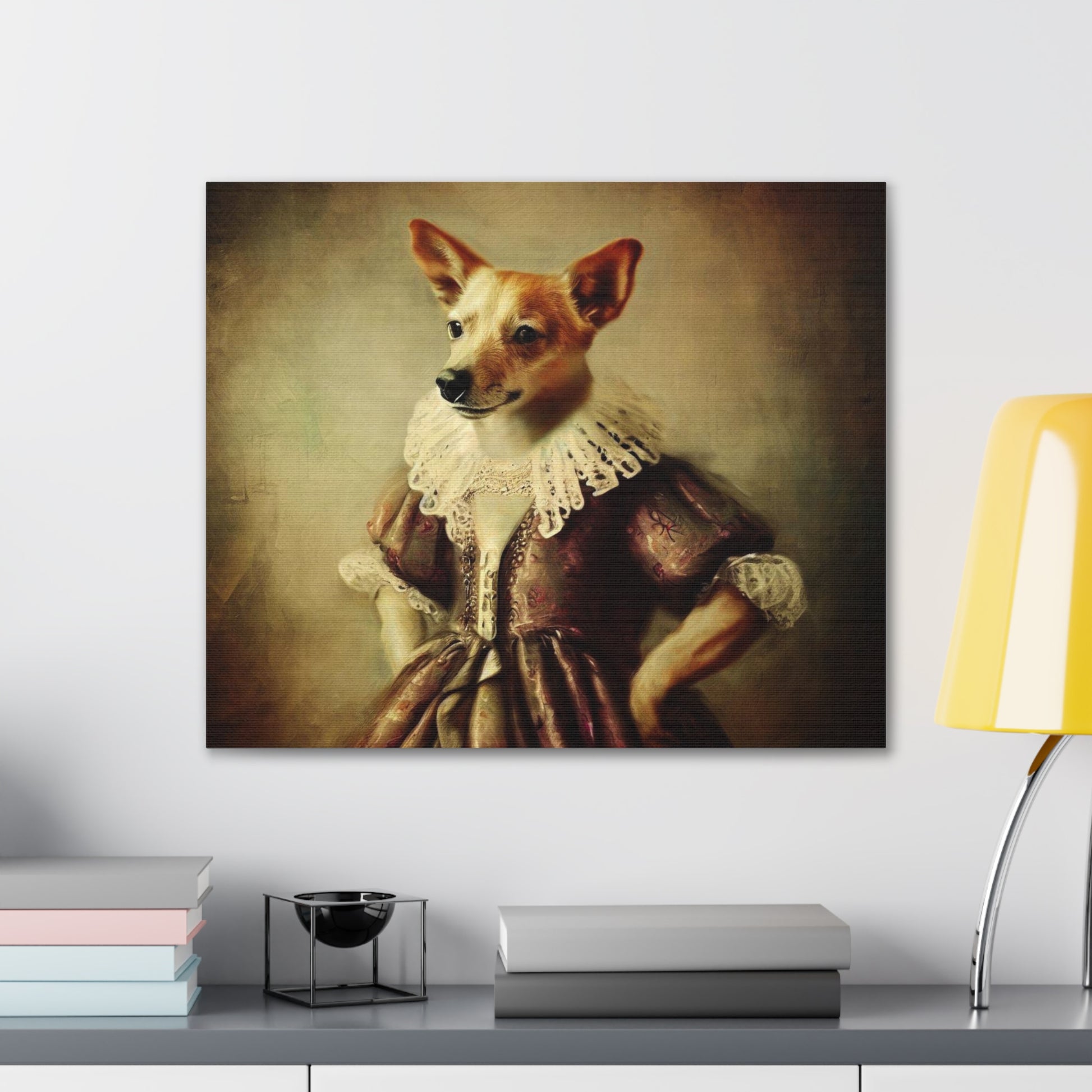 Fancy Dog, Canvas Dog Art, Dog Wall Art, Canine Canvas Art,Canvas Gallery Wraps