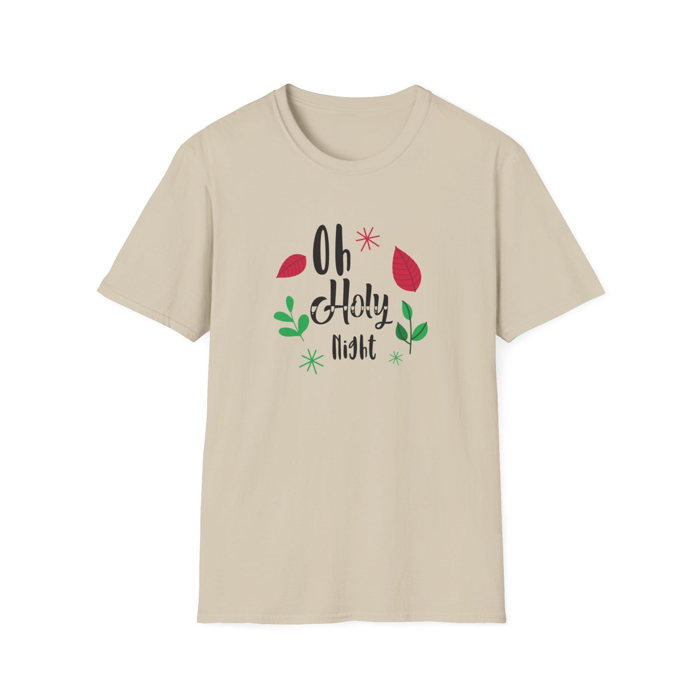 Oh Holy Night Holiday Graphic T Shirt Sand