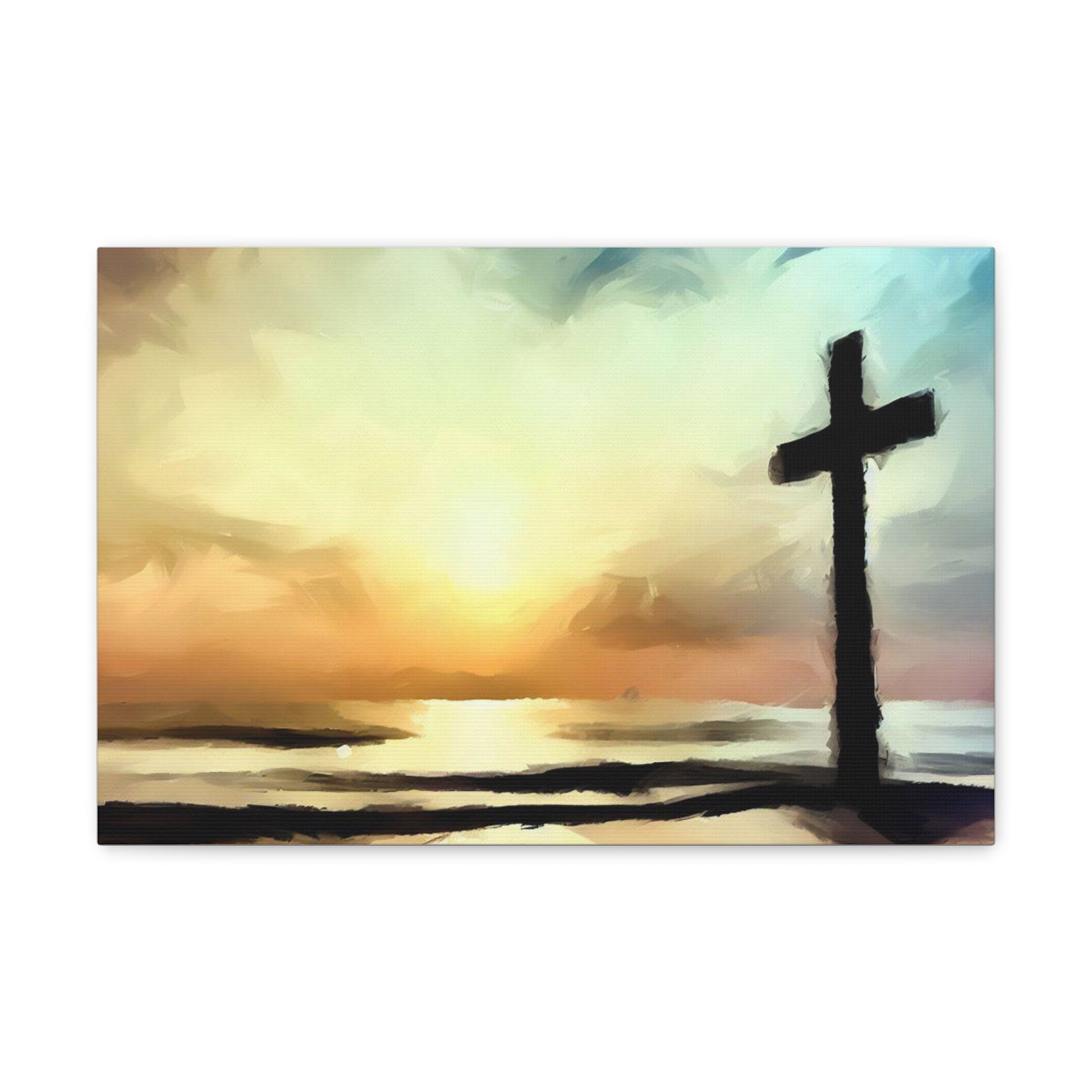 Christian wall art, Cross wall art, Beach art, ocean art, Canvas Gallery Wraps - SaviTraviDesigns