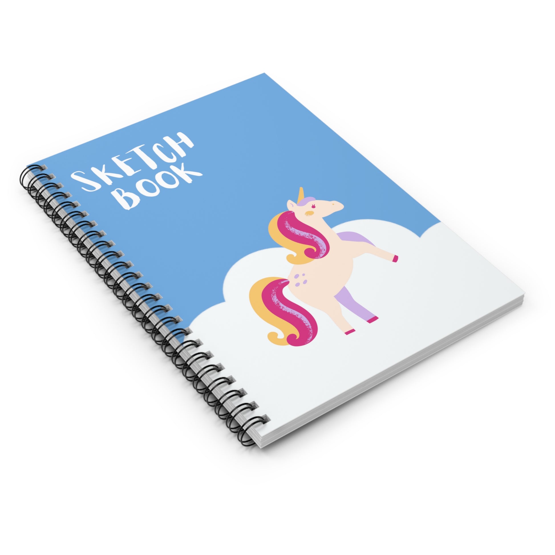 Unicorn Notebook, Sketch Book, Spiral Notebook, Ruled Line, Blue Unicorn, Workout Journal - SaviTraviDesigns