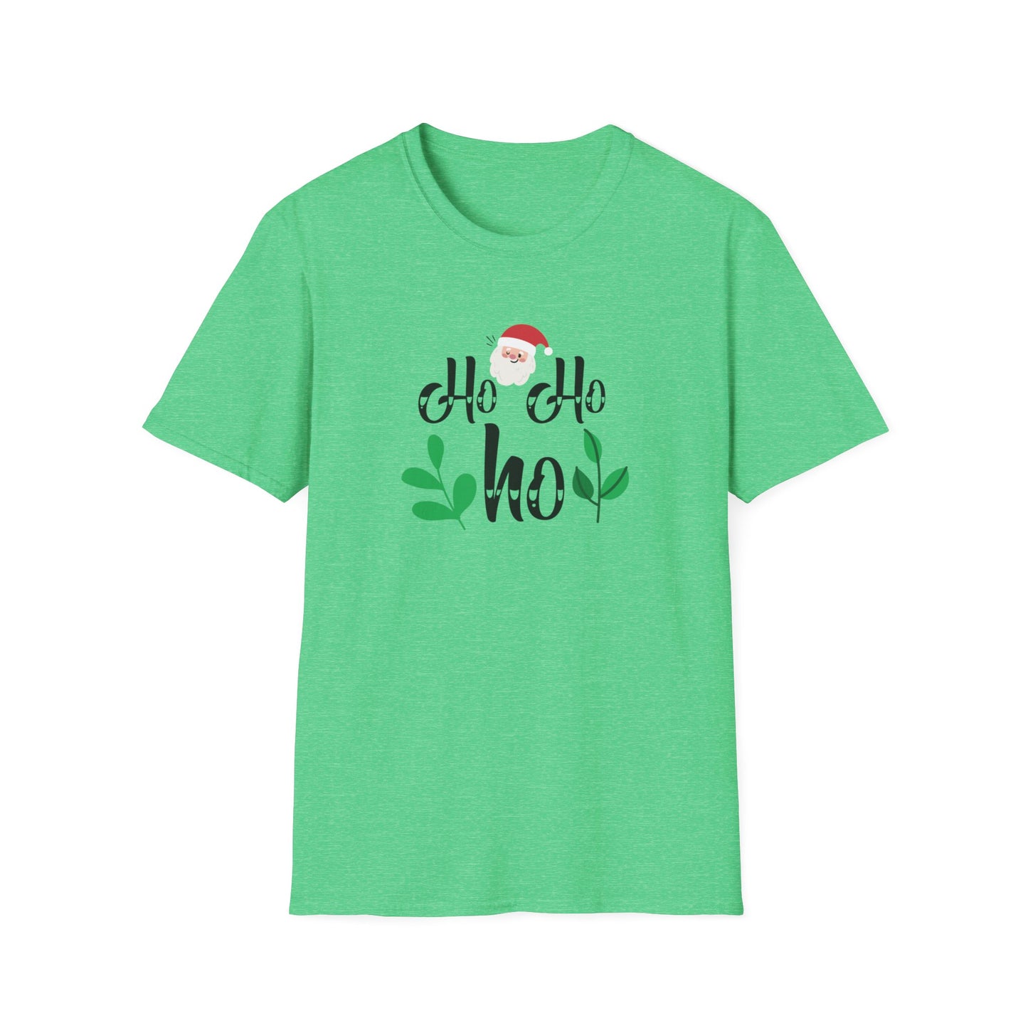 Ho Ho Ho Holiday Graphic T Shirt Heather Irish Green