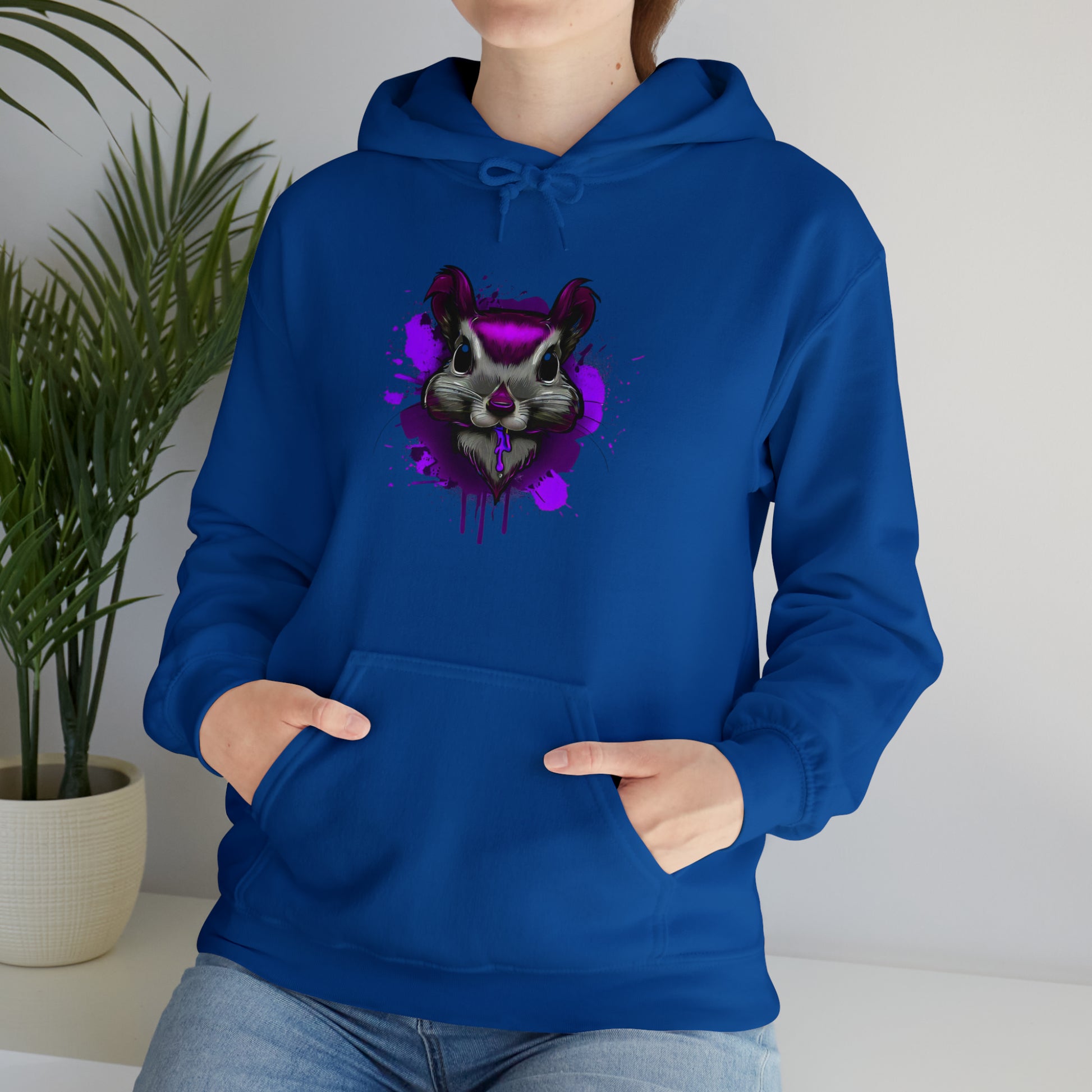 Graffiti hoodie, Graffiti Sweatshirt, Squirrel sweatshirt, Urban Art Hooded Sweatshirt, purple - SaviTraviDesigns