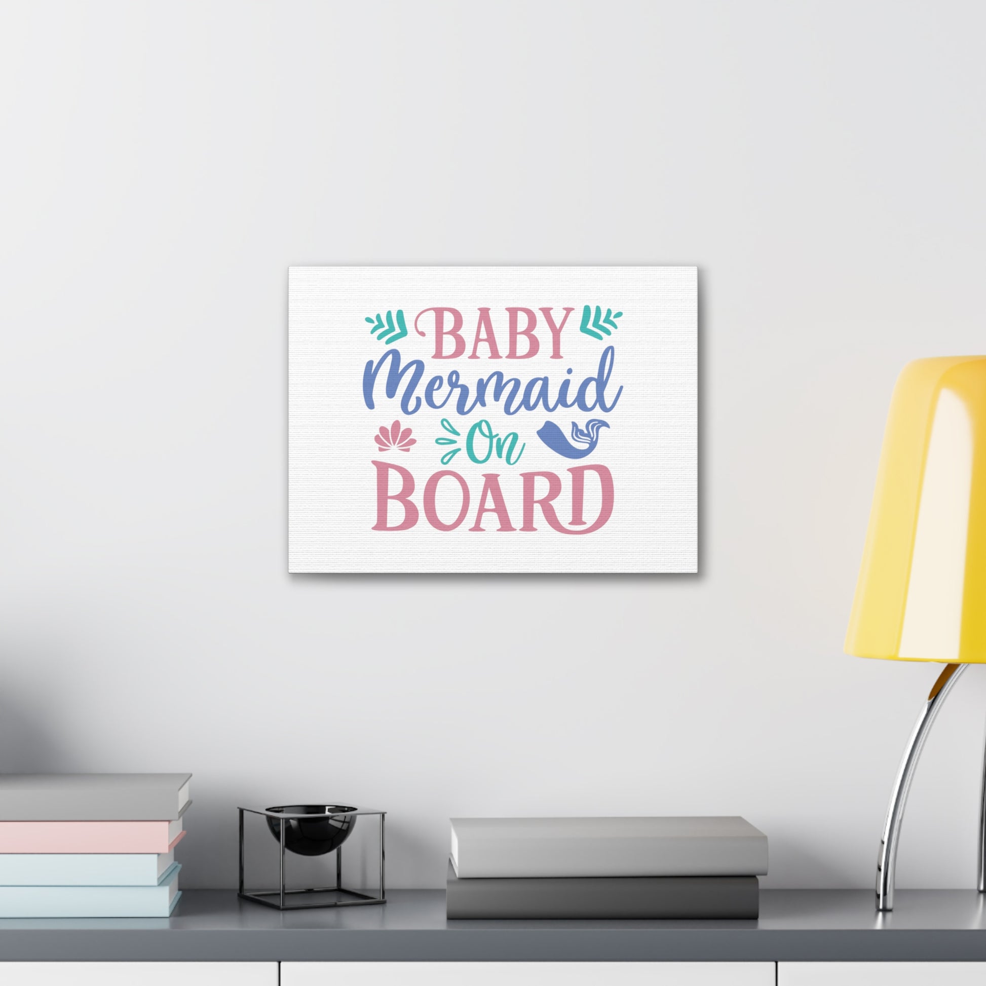 Baby Mermaid On Board, Mermaid Wall Art, Coastal Mermaid Decor, Beach House Mermaid Signs, Nautical Mermaid Decor, Mermaid Nursery Wall Decor - SaviTraviDesigns