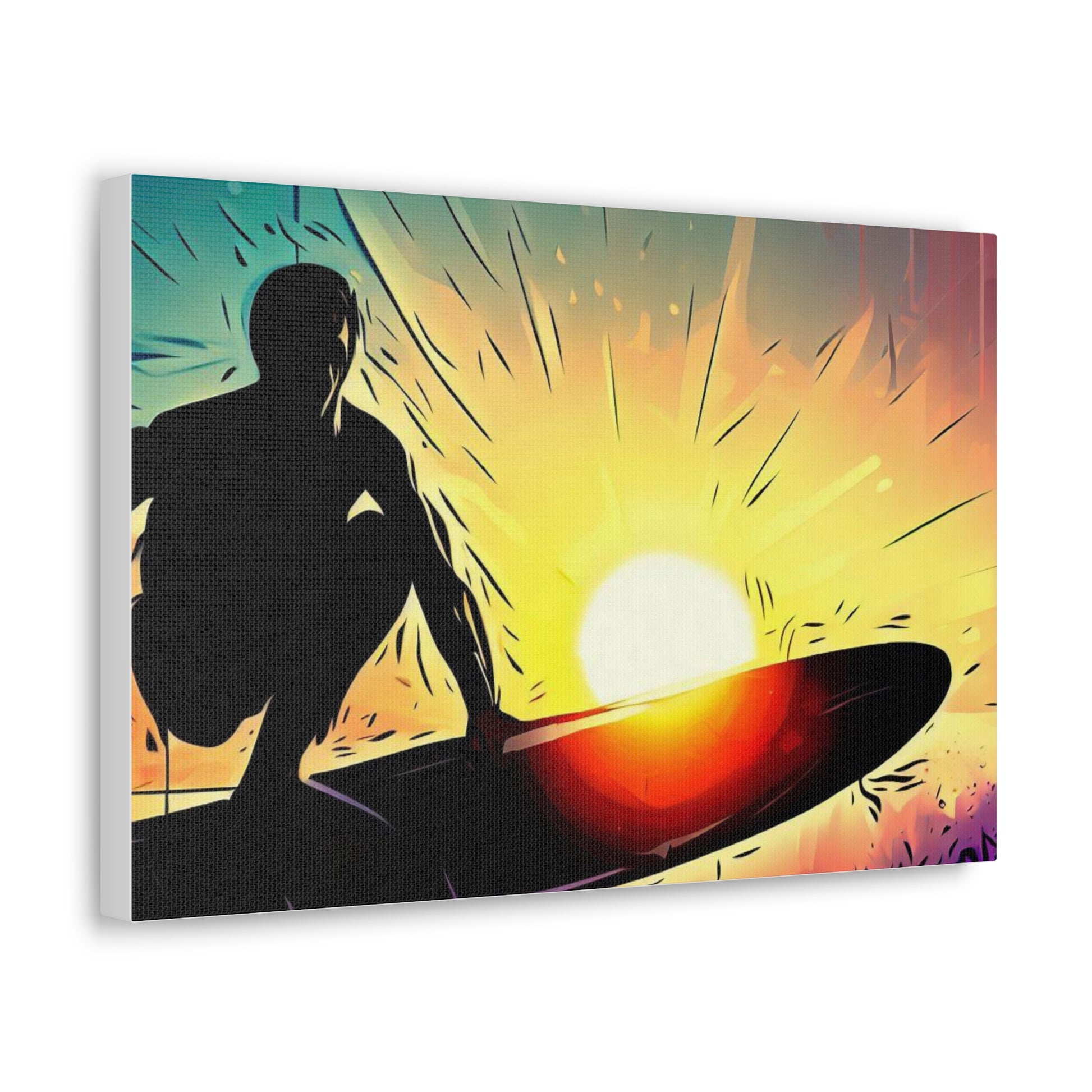 Surfer, Surfing Sunset, Graffiti-inspired home decor, Modern street art prints, Graffiti wall art, Street art canvas art, Graffiti artist prints - SaviTraviDesigns